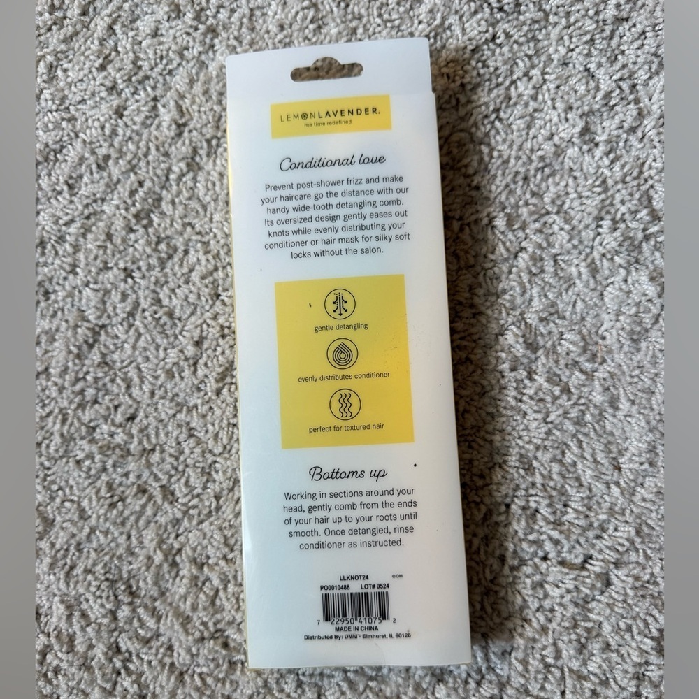 Lemon Detangling Shower Comb - Mint and Yellow - Picture 4 of 5